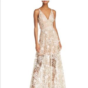 Illusion gown/ pink floral